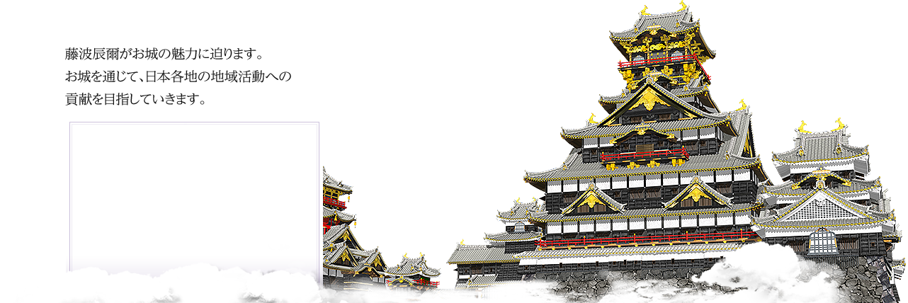 藤波辰爾がお城の魅力に迫ります。お城を通じて、日本各地の地域活動への貢献を目指していきます。